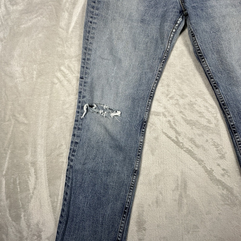 Levi's 514 Straight Fit Jeans Mens 32x30 Blue Denim Distressed Casual Classic - Picture 2 of 13